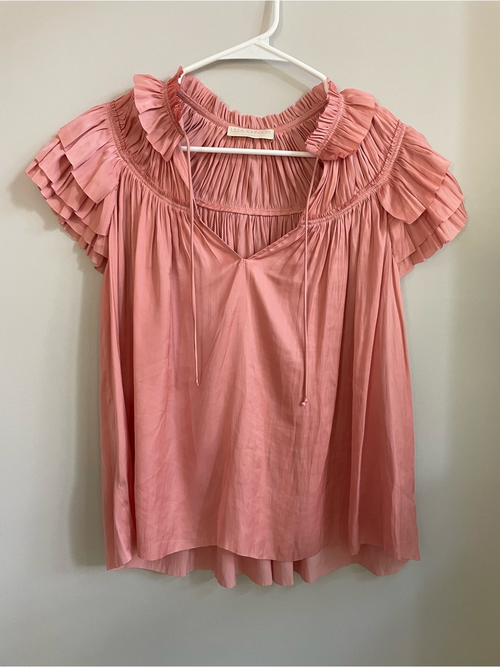 Ulla Johnson Liv Blouse Satin Rose Pink Size 4